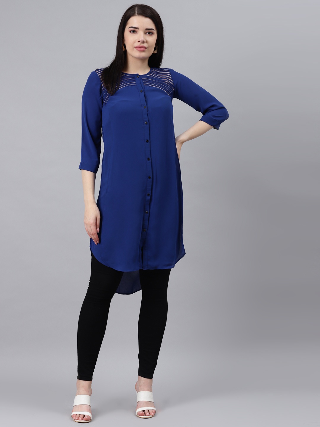 

Lakshita Blue Viscose Rayon Tunic