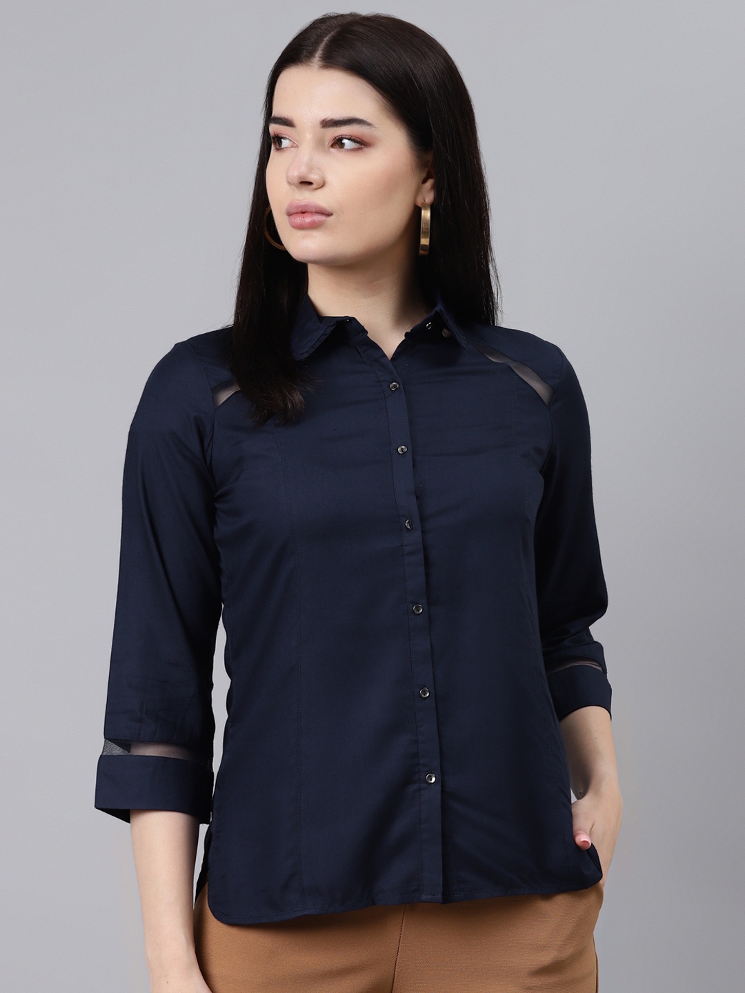 

Lakshita Women Blue Opaque Casual Shirt