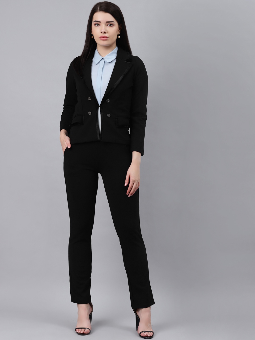 

Lakshita Women Black Coat with Trousers