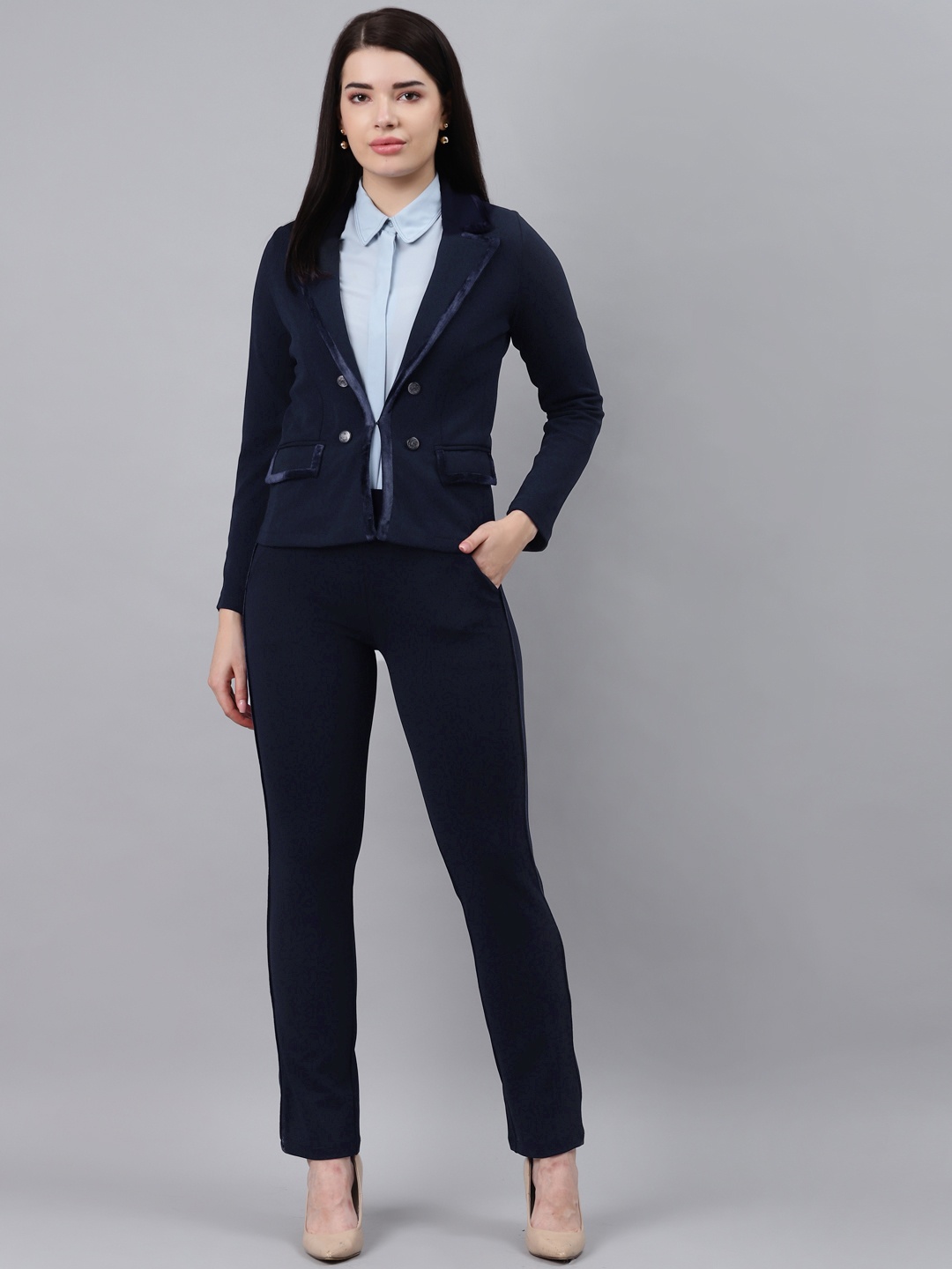 

Lakshita Women Navy Blue Coat with Trousers