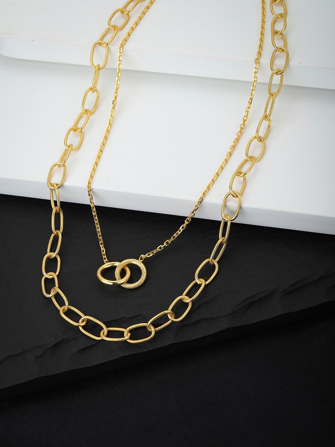 

Carlton London Gold-Toned Brass Gold-Plated Layered Necklace