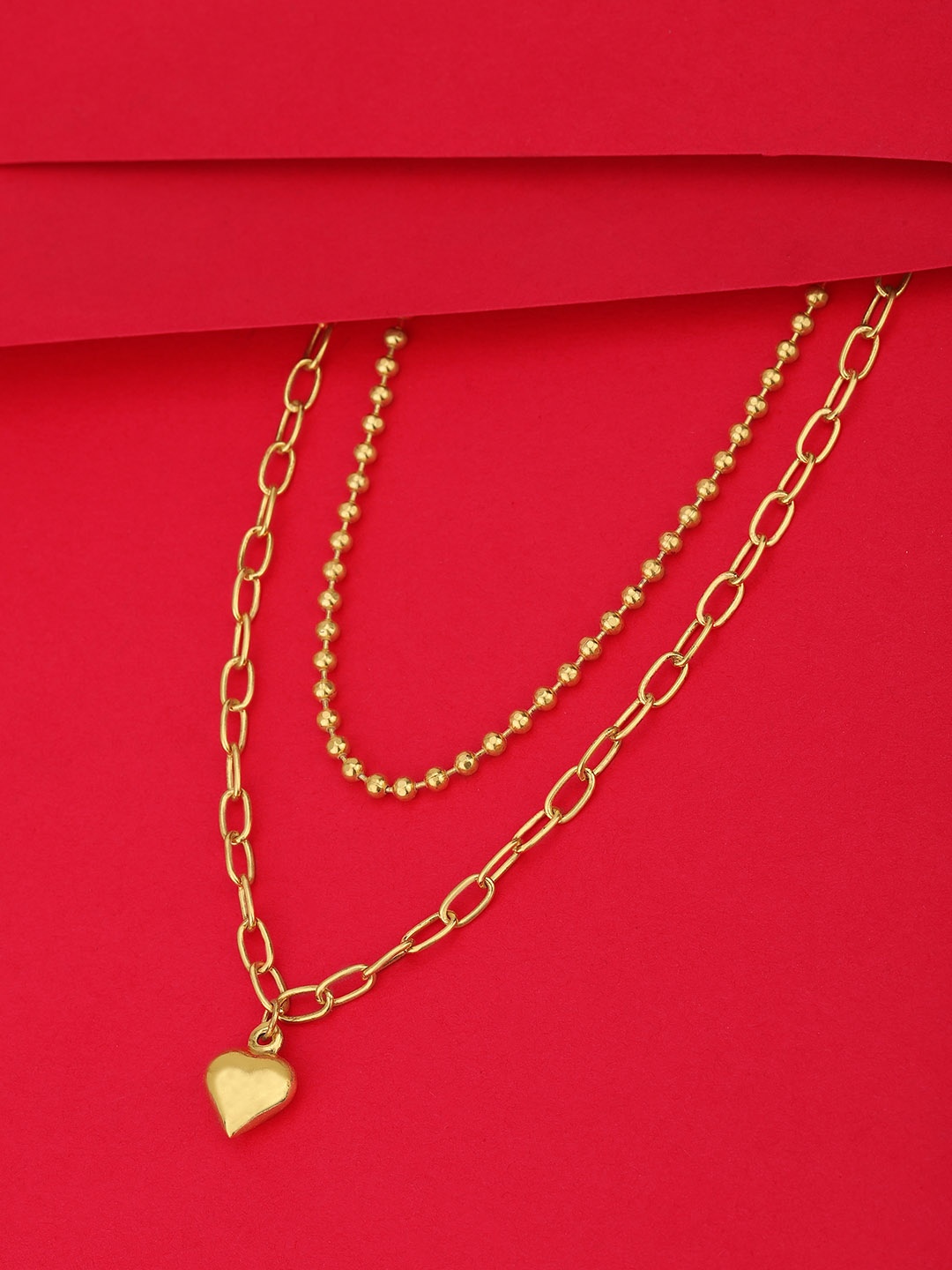 

Carlton London Gold-Toned Brass Gold-Plated Layered Necklace