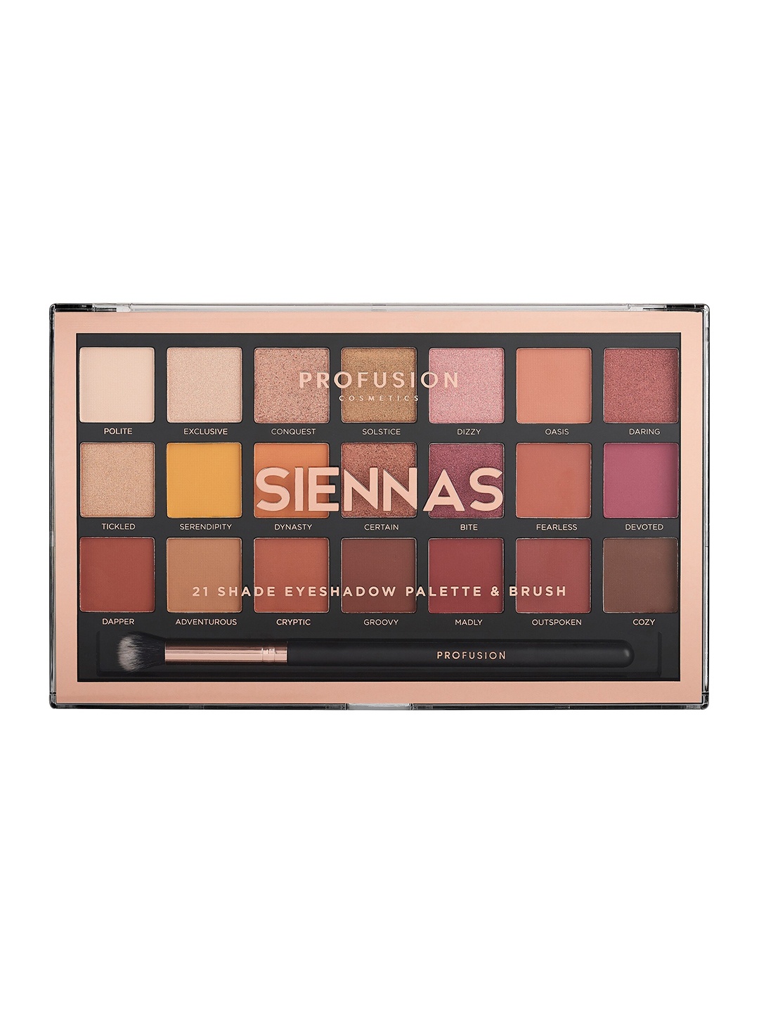 

PROFUSION COSMETICS Siennas 24 Shade Eyeshadow Palette and Brush, Multi