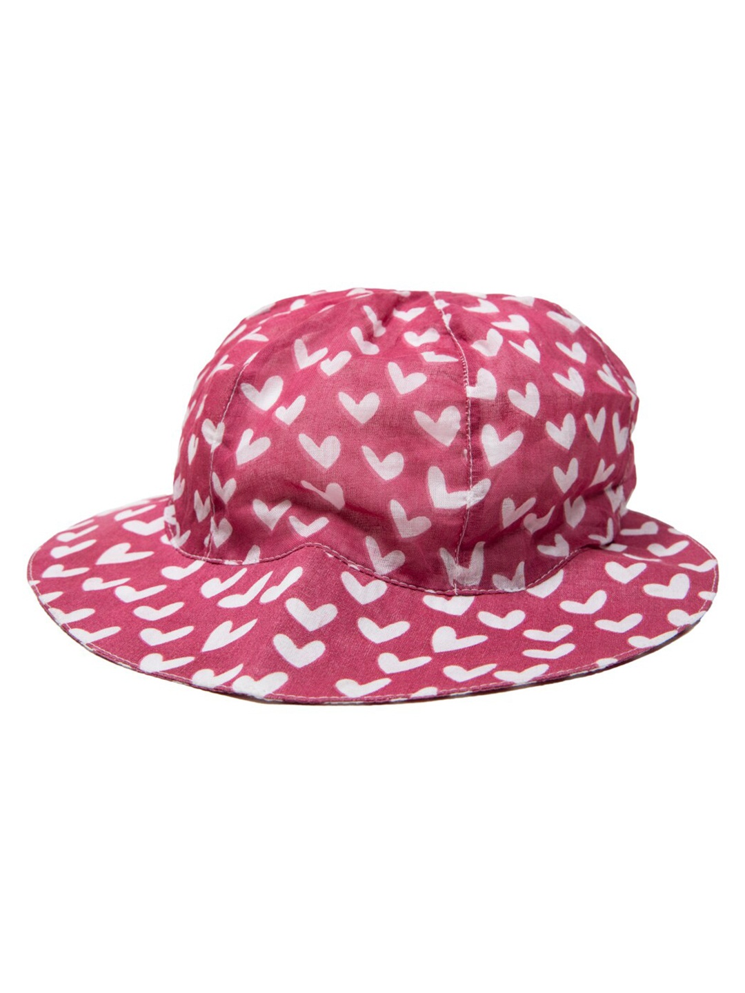

Nino Bambino Girls Pink & White Printed Organic Cotton Round Hat