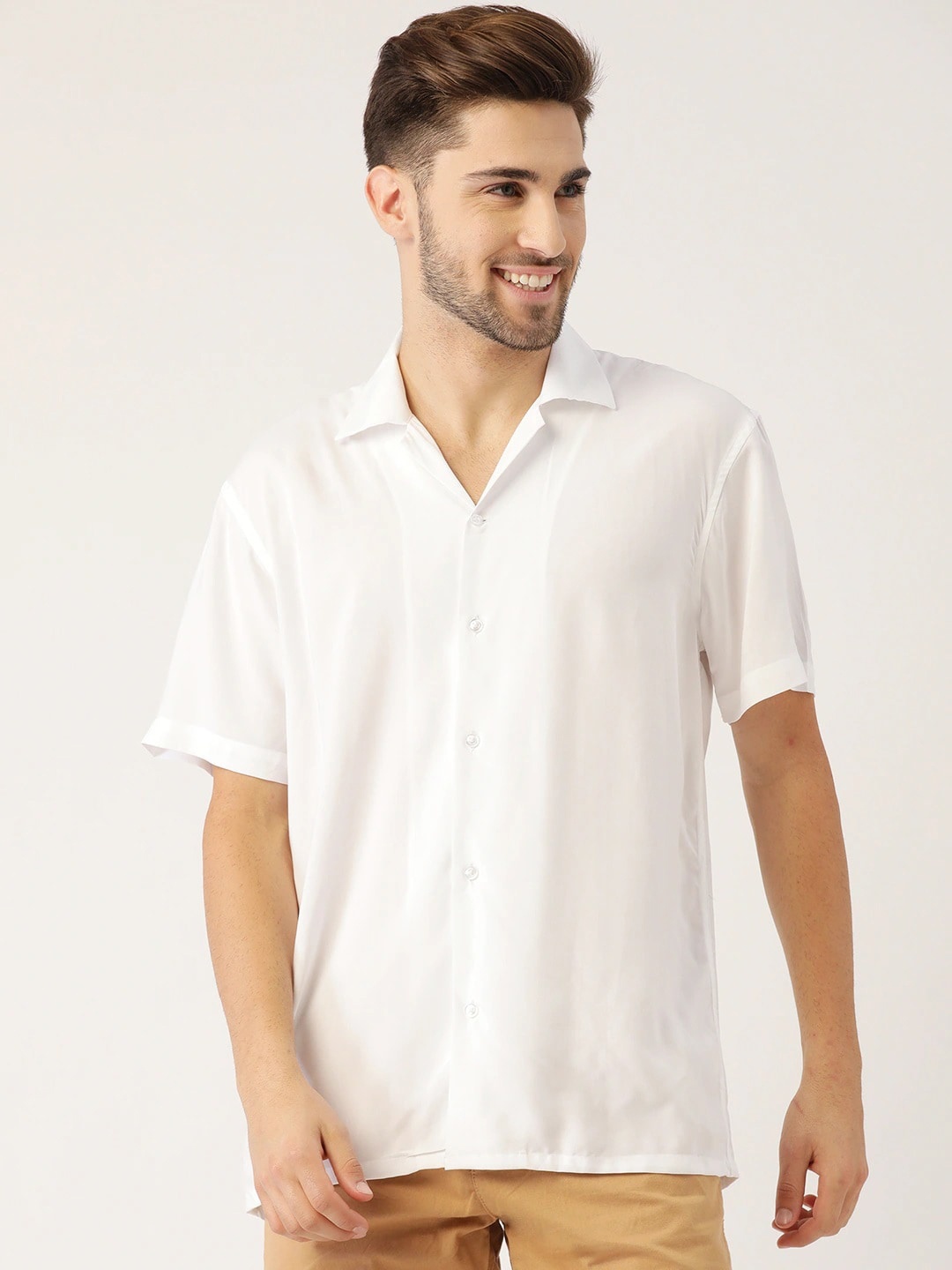 

Hancock Men White Relaxed Opaque Casual Shirt