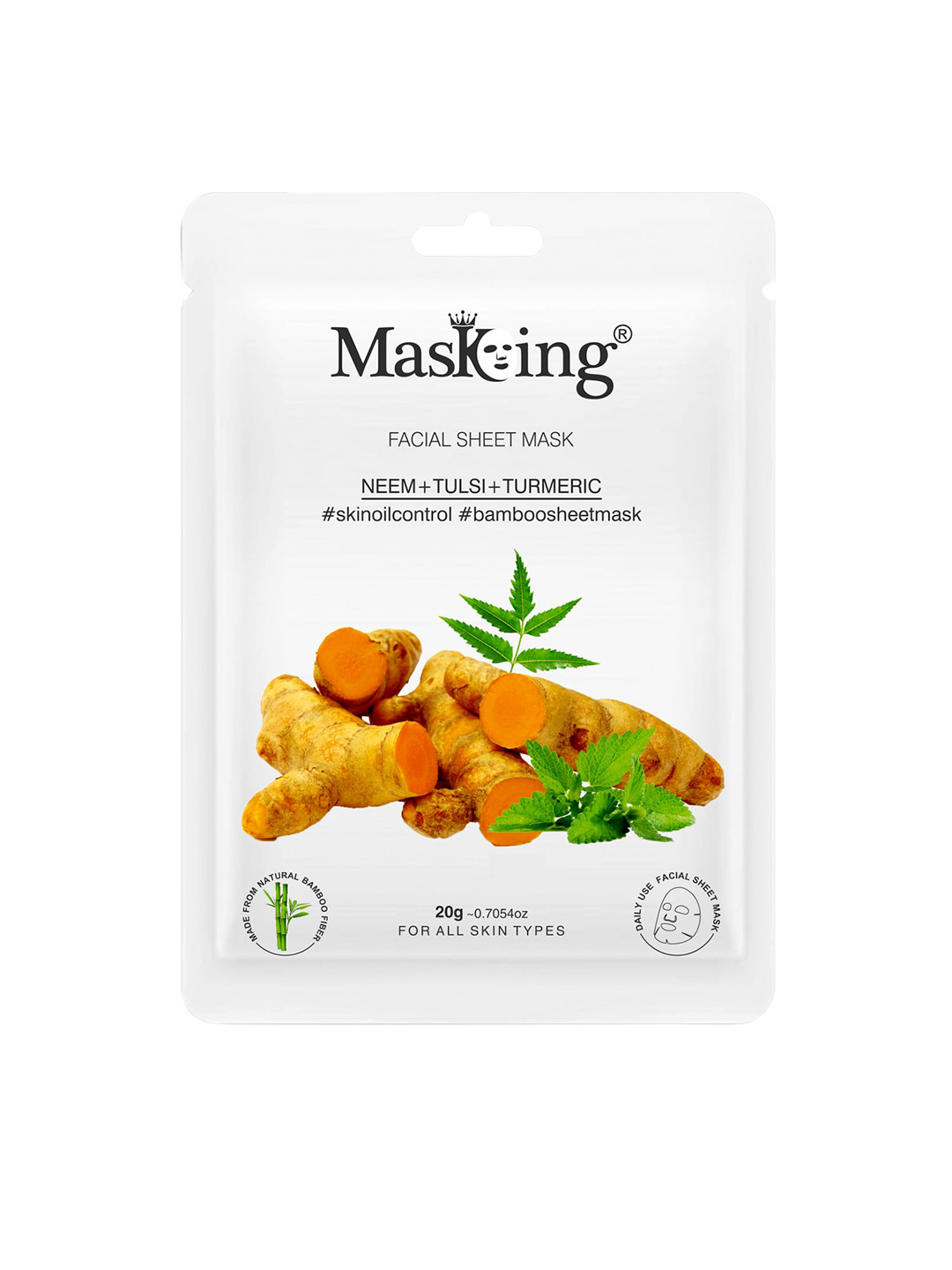 

MasKing Neem, Tulsi & Turmeric Bamboo Facial Sheet Mask, Yellow