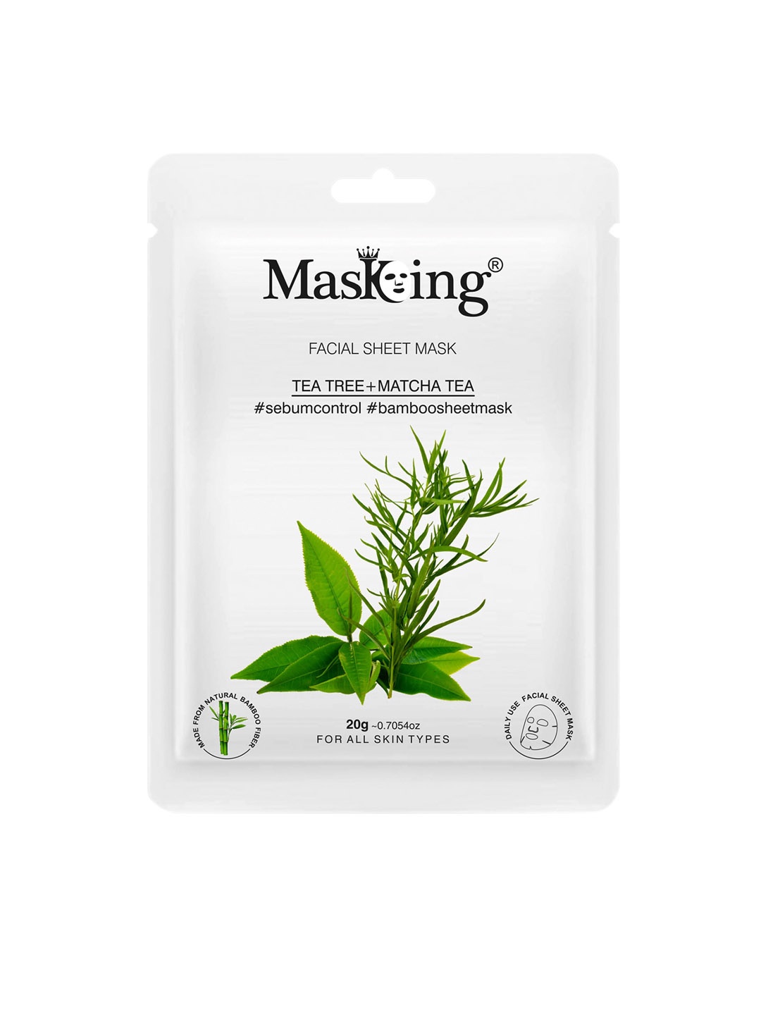 

MasKing Tea Tree & Matcha Tea Bamboo Facial Sheet Mask, Green