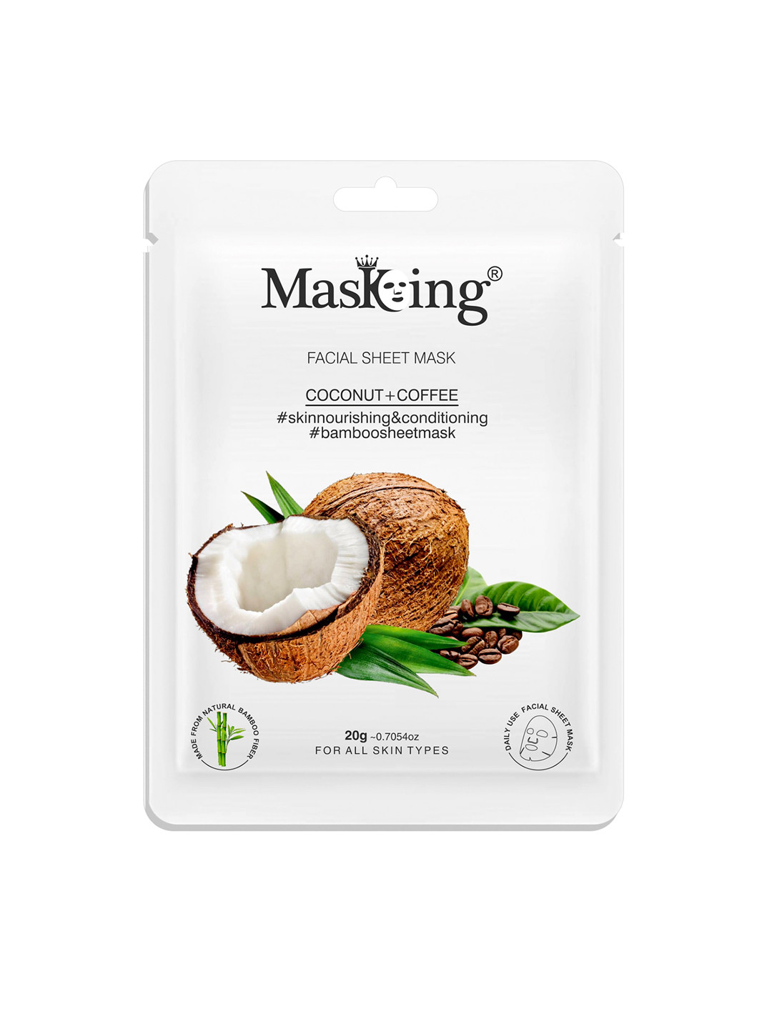 

MasKing Coconut & Coffee Facial Sheet Masks, Coffee brown
