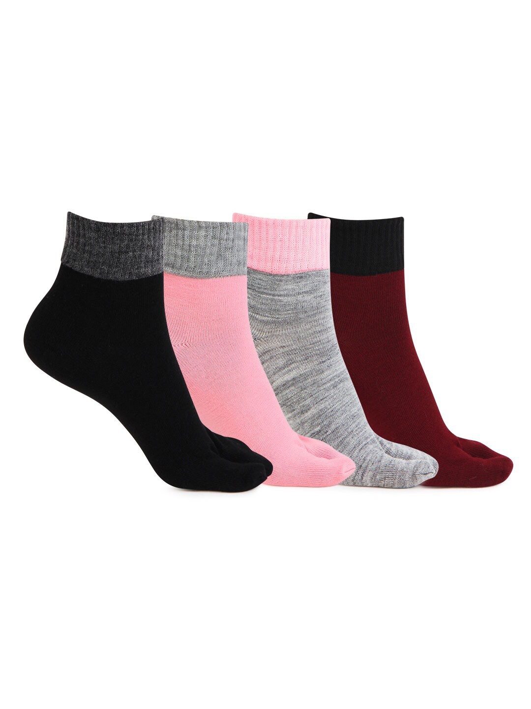 

Bonjour Women Pack Of 4 Assorted Ankle-Length Socks