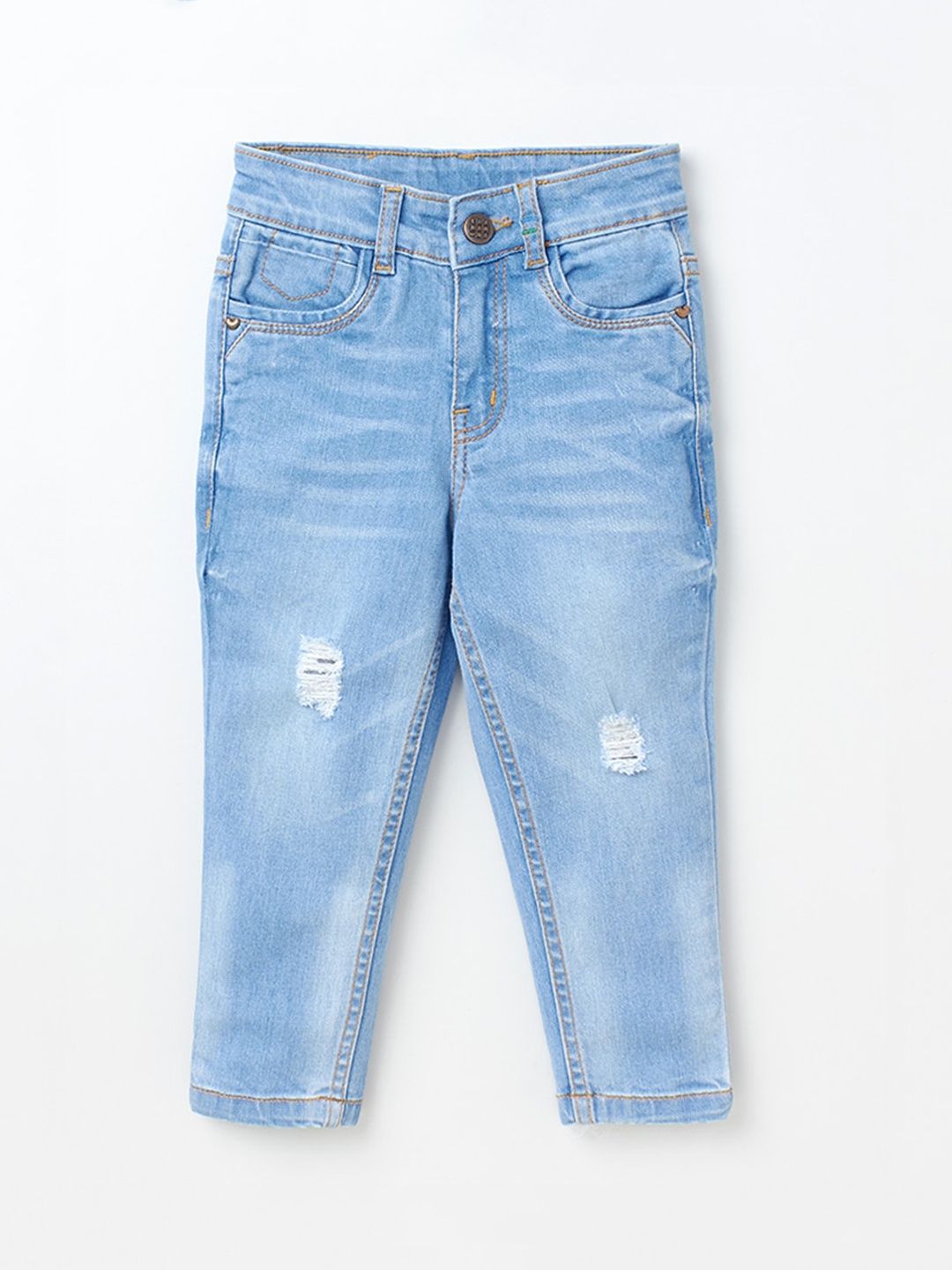 

Ed-a-Mamma Boys Blue Low Distress Light Fade Stretchable Jeans