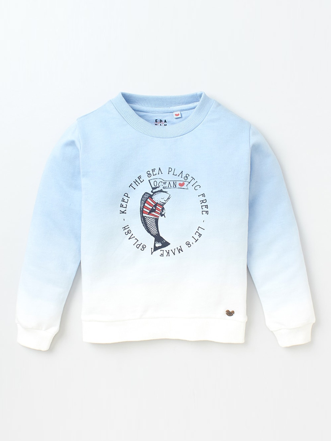 

Ed-a-Mamma Boys Blue Printed Cotton Sweatshirt