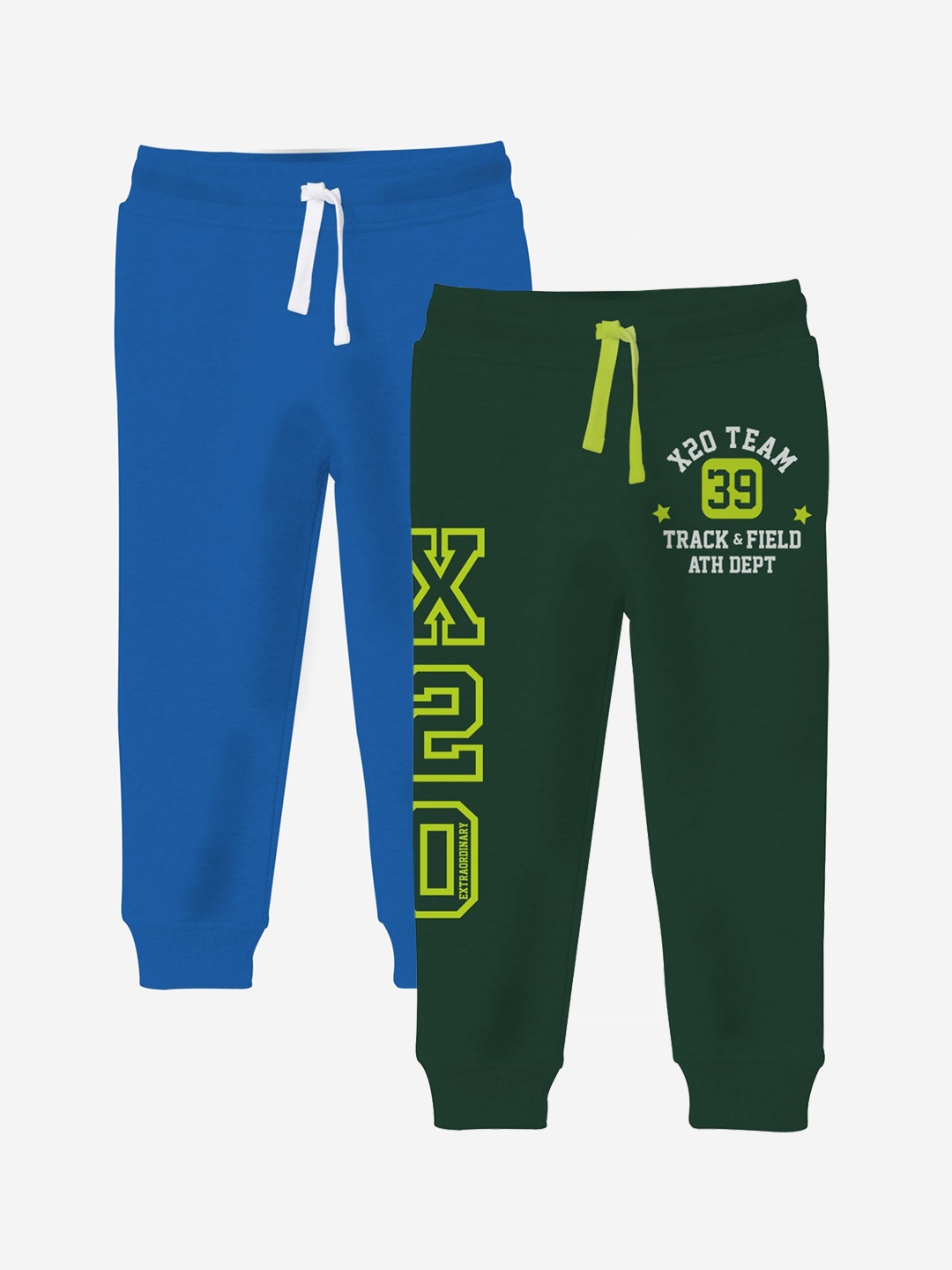 

x2o Boys Pack Of 2 Graphic Printed Regular-Fit Cotton Joggers, Green