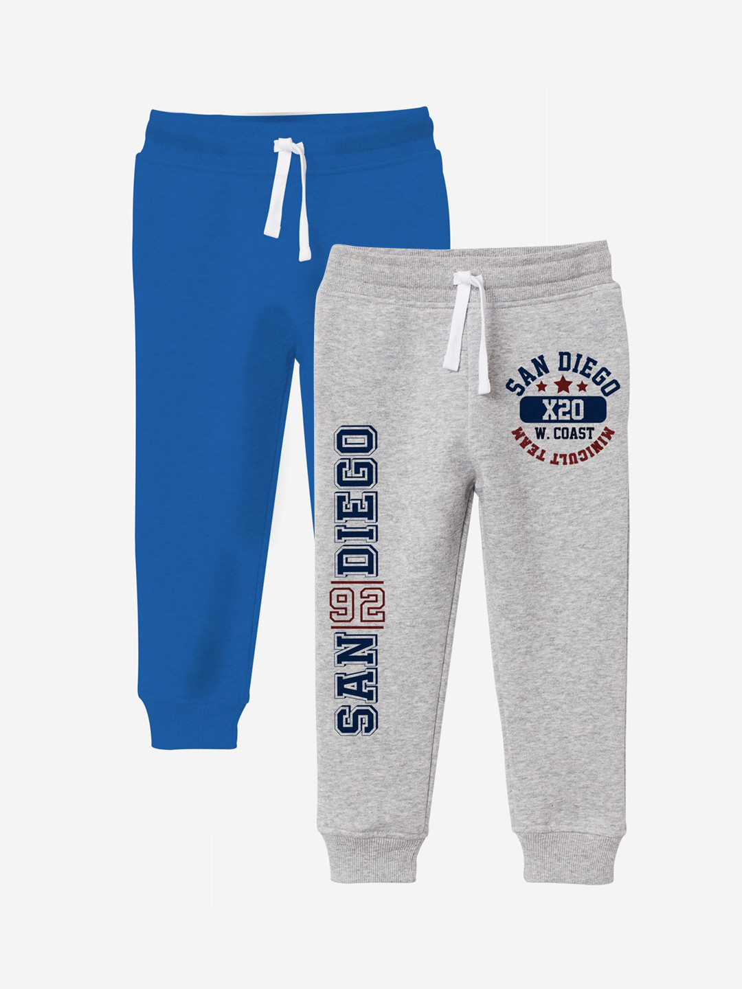 

x2o Boys Pack Of 2 B Graphic Printed Cotton Joggers, Blue