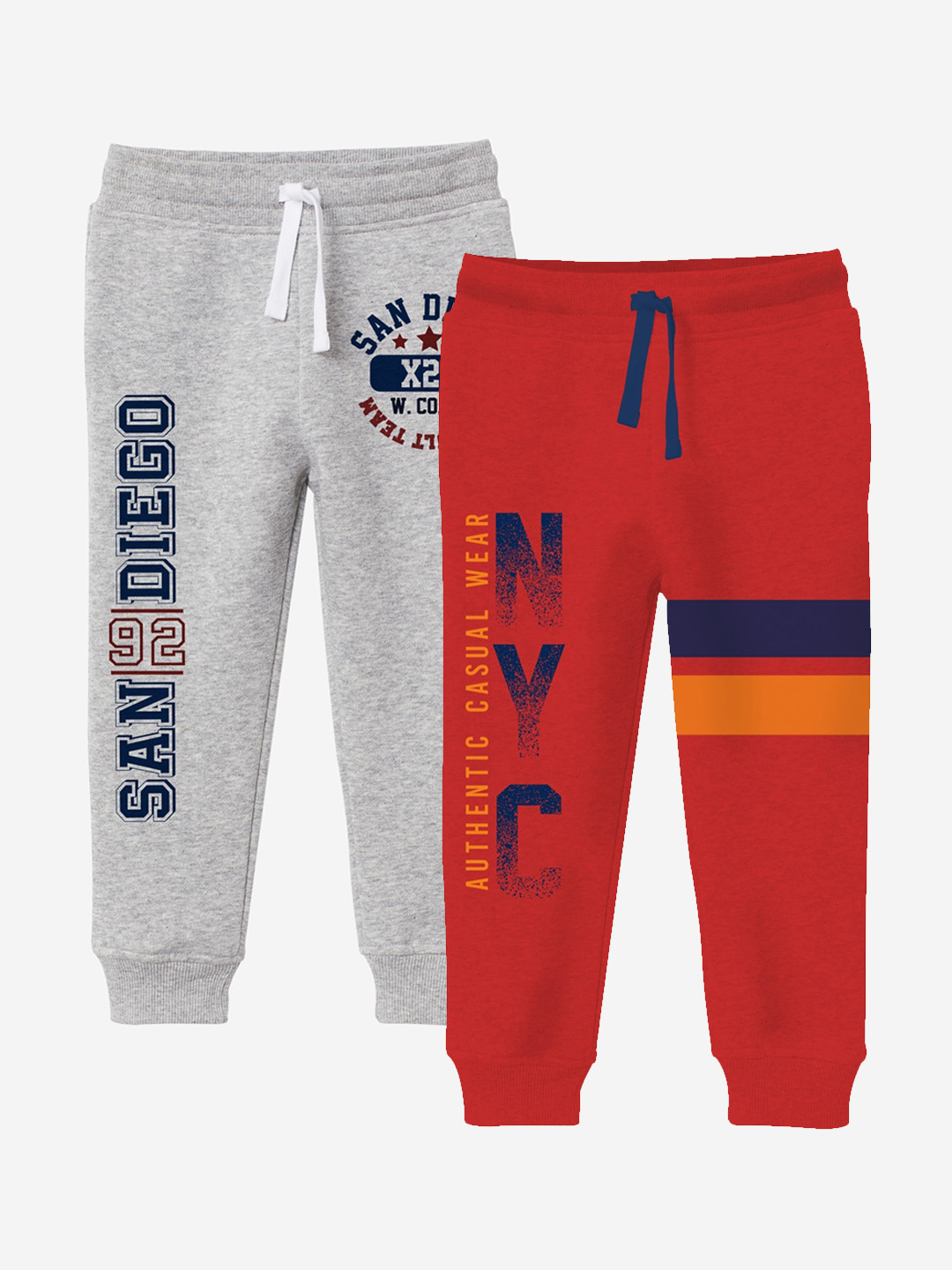 

x2o Boys Pack Of 2 Graphic Printed Cotton Joggers, Red