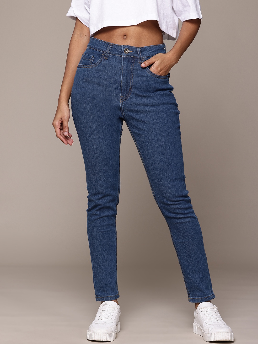 

The Roadster Lifestyle Co. Women Super Skinny Fit Jeans, Blue