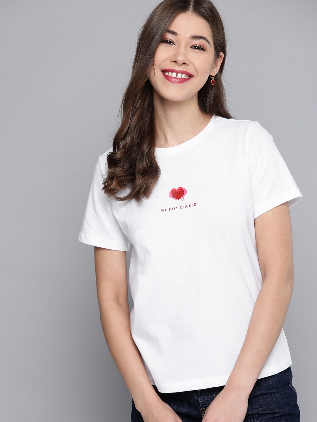 

Mast & Harbour Women White Pure Cotton Printed T-shirt