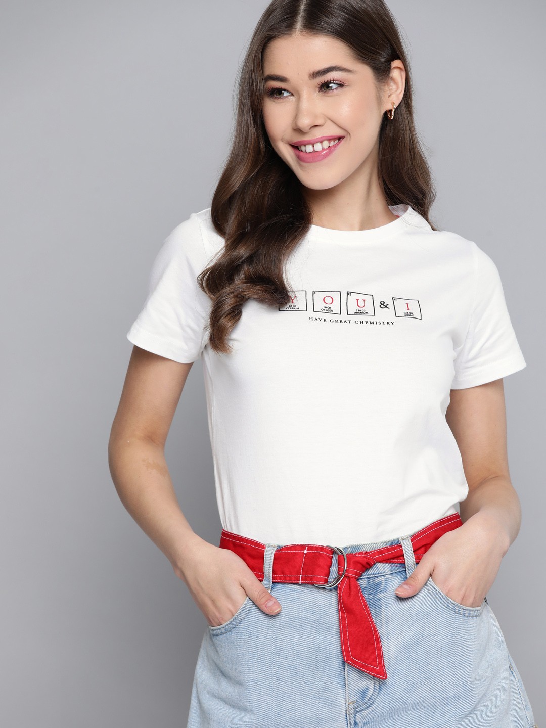 

Mast & Harbour Women White Pure Cotton Typography Printed T-shirt