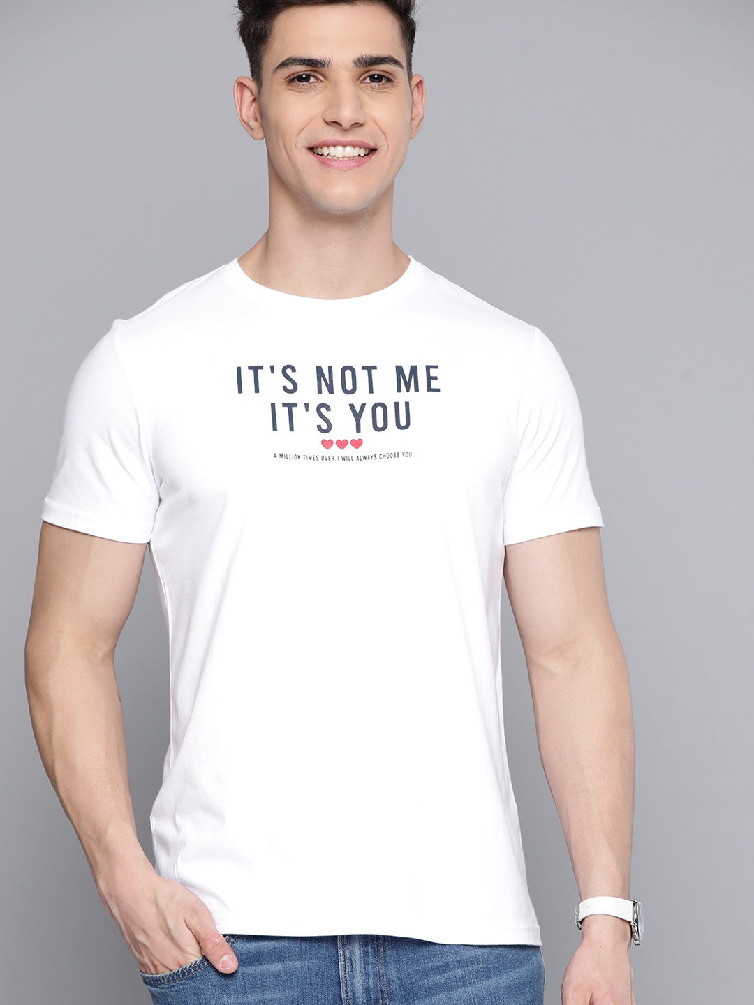 

Mast & Harbour Men White Printed Pure Cotton T-shirt