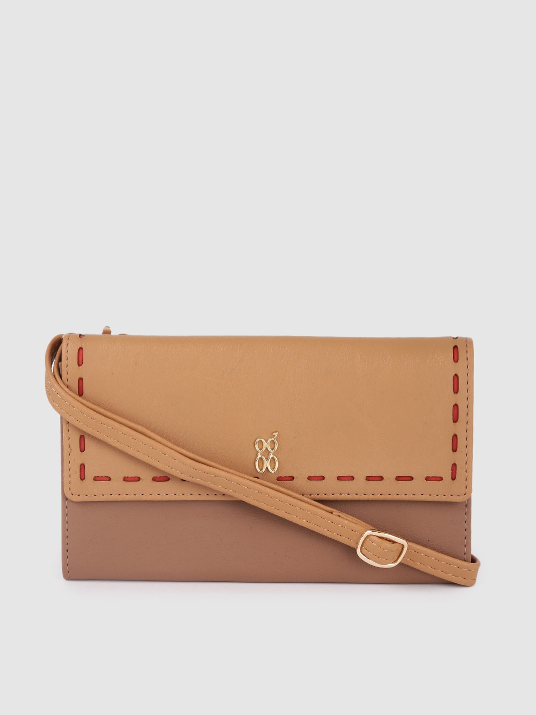 

Baggit Women Beige Two Fold Wallet with Sling Strap