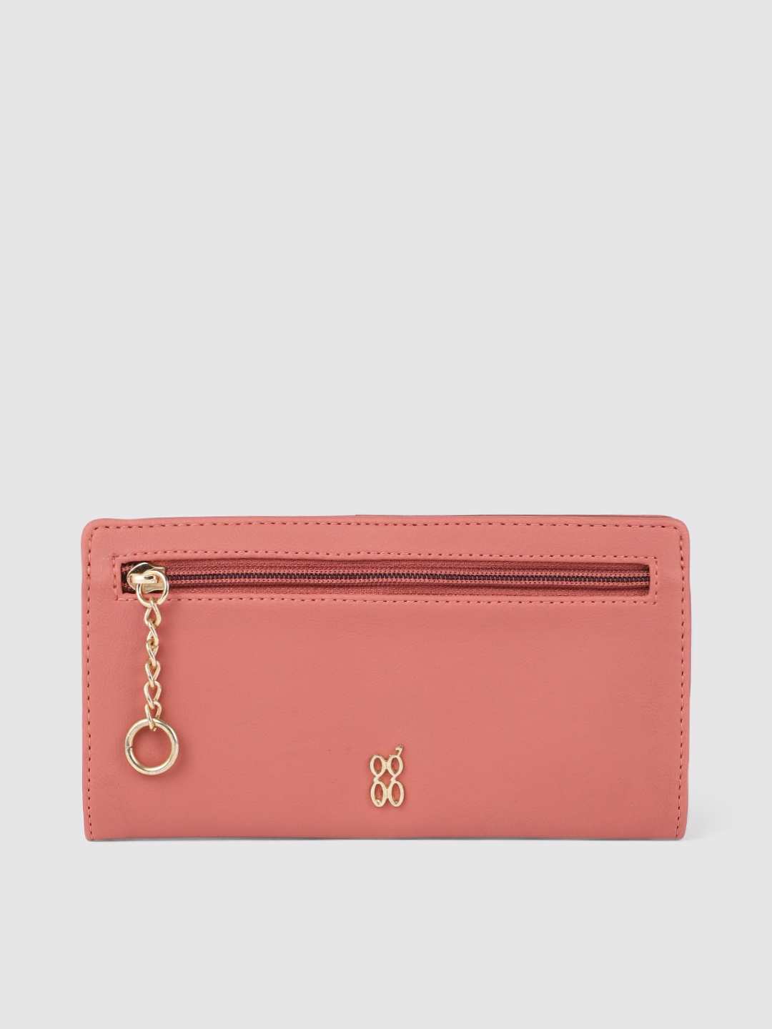 

Baggit Women Pink Solid Zip Detail Two Fold Wallet