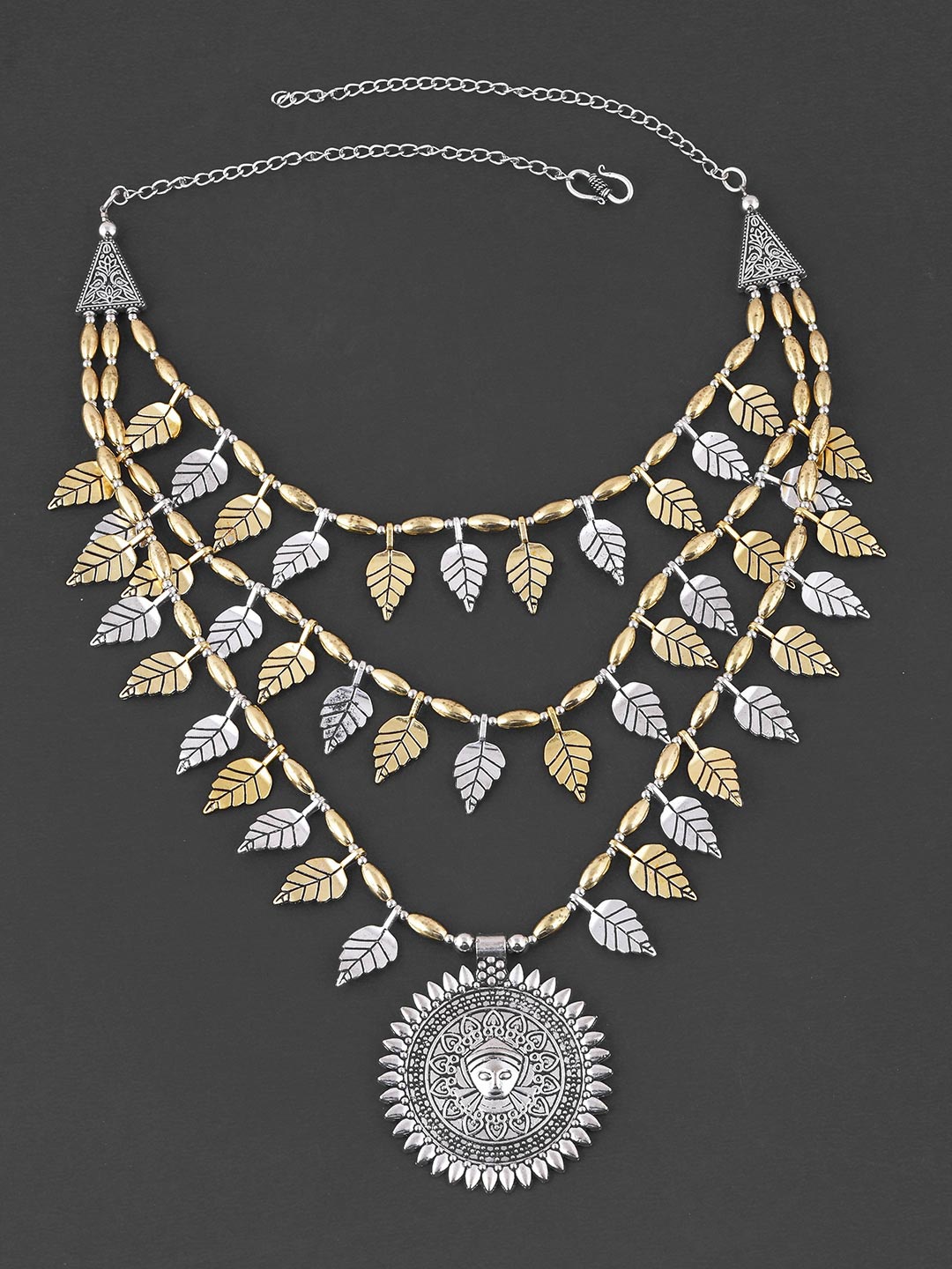 

Tistabene Gold-Toned & Silver-Toned Silver-Plated Layered Necklace