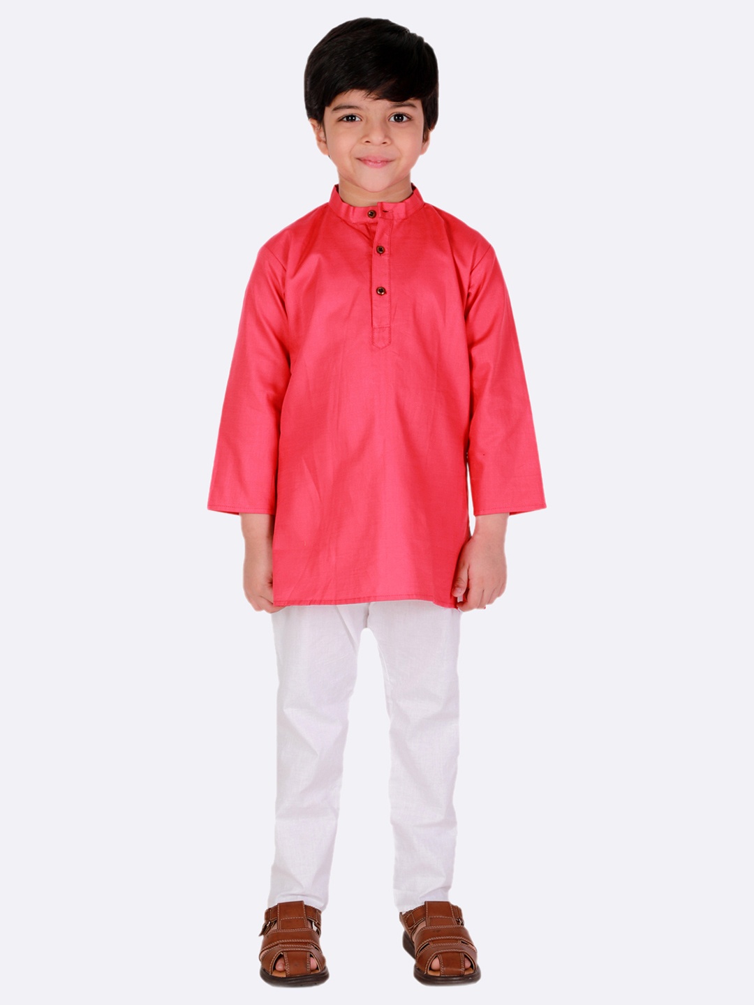 

Superminis Boys Magenta Regular Pure Cotton Kurta with Pyjamas