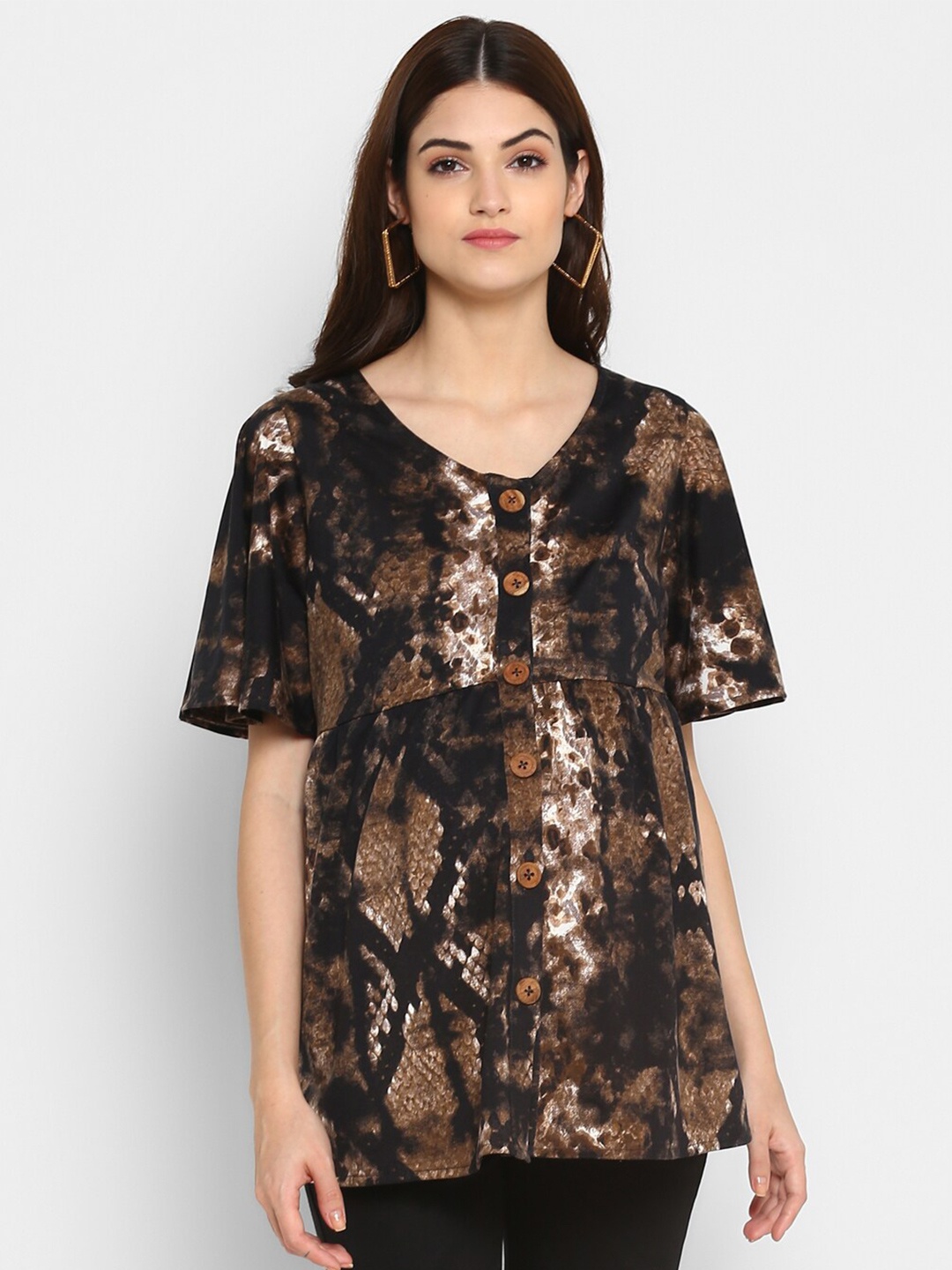 

Momsoon Maternity Women Brown Regular Top
