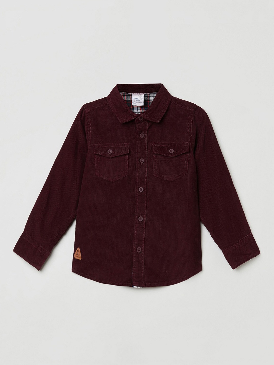 

max Boys Burgundy Opaque Casual Shirt