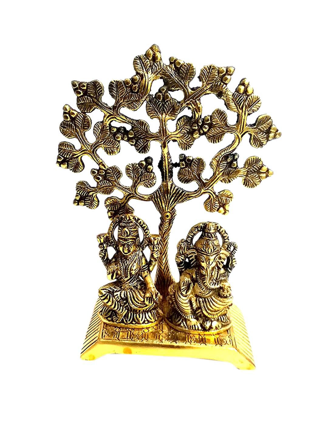 

WENS Gold Toned Laxmi Ganesh Idol Sitting Under Tree For Diwali Home Decoartion