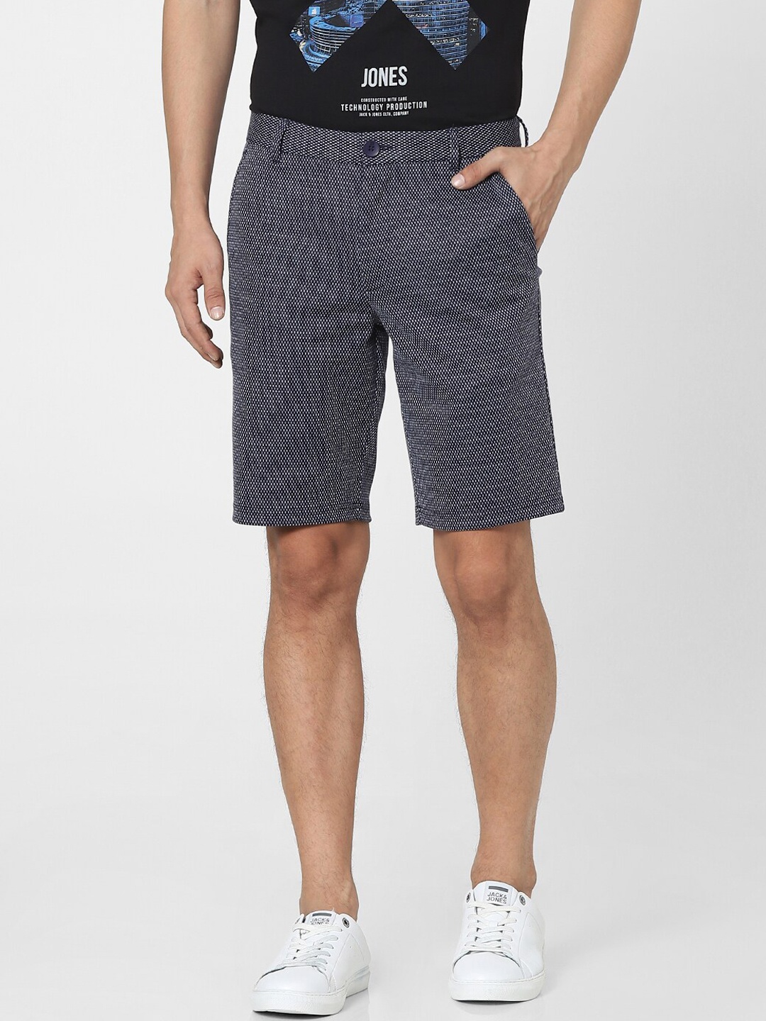 

Jack & Jones Men Navy Blue Regular Shorts