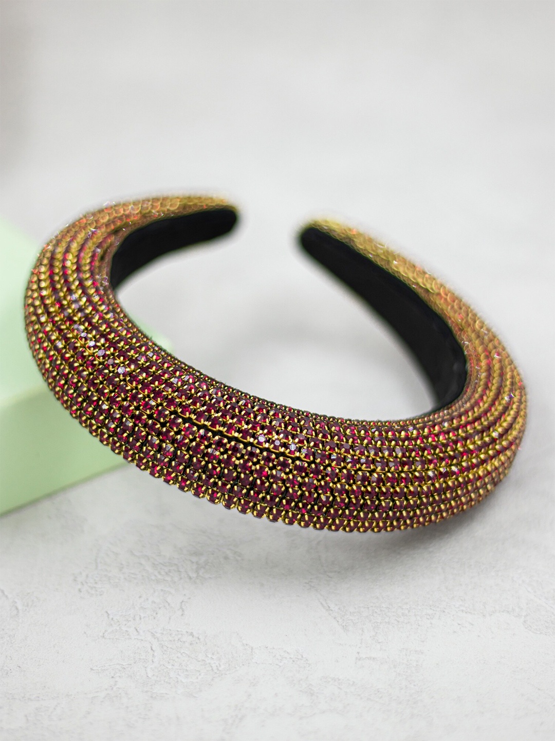 

Bellofox Women Red & Gold-Toned Embellished Hairband