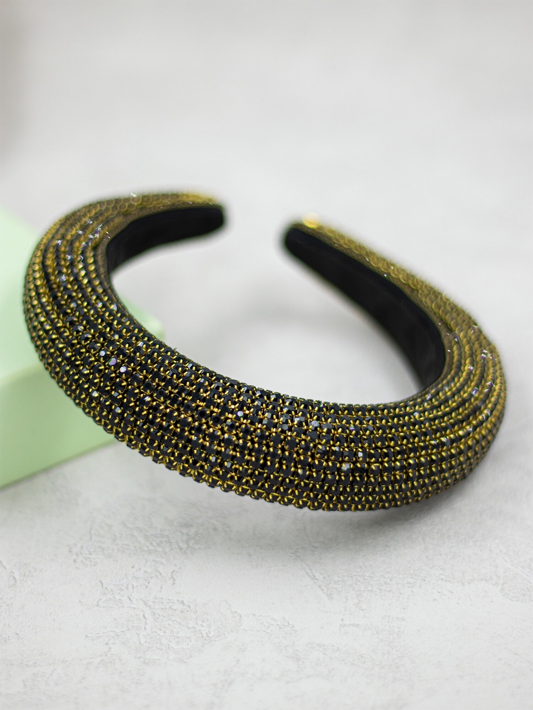 

Bellofox Women Black & Gold-Toned Embellished Hairband