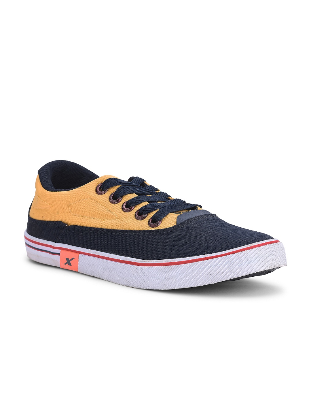 

Sparx Men Navy Blue & Yellow Colourblocked Sneakers