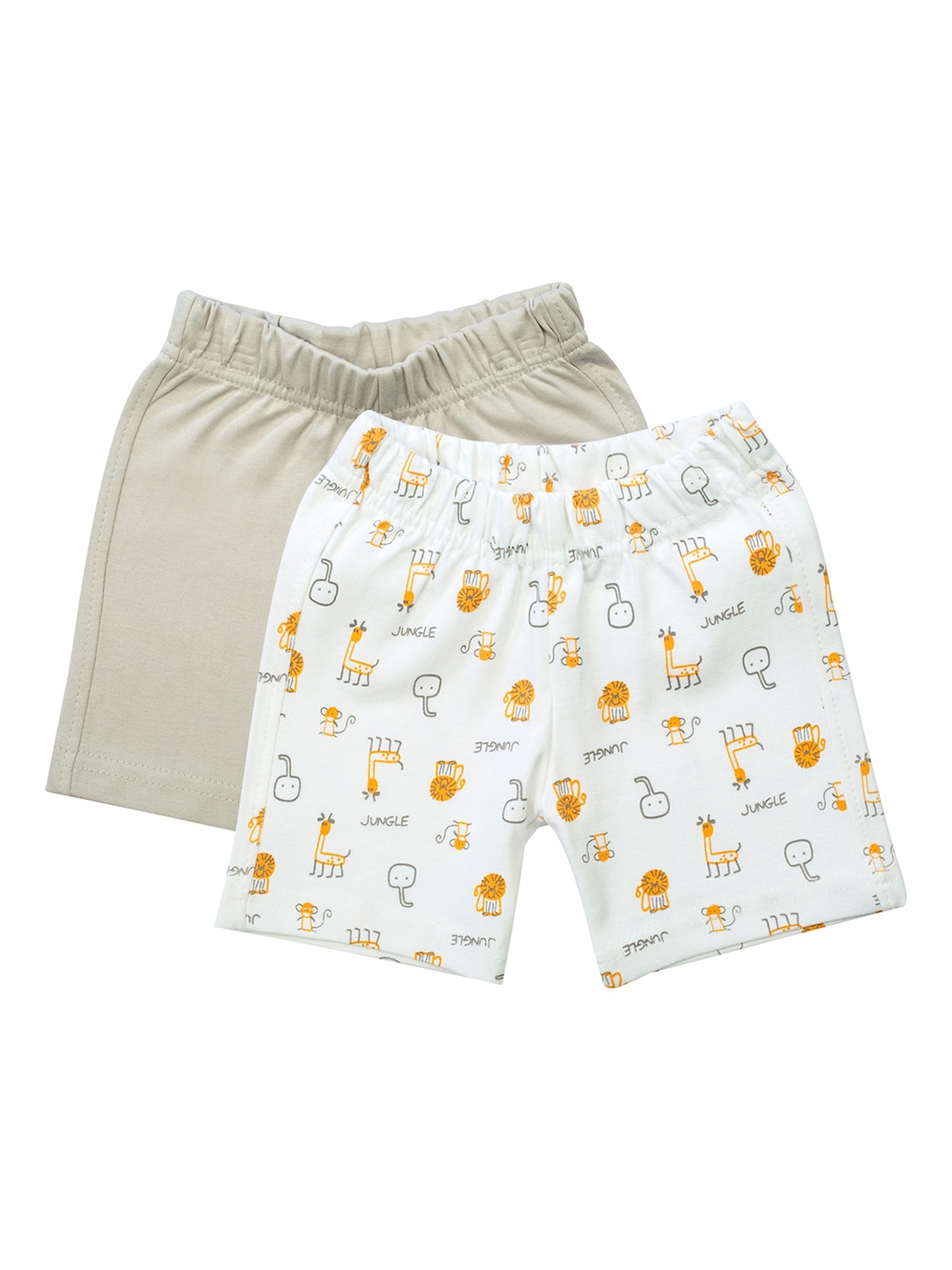 

MeeMee Unisex Kids Pack Of 2 Printed Regular Shorts, Grey