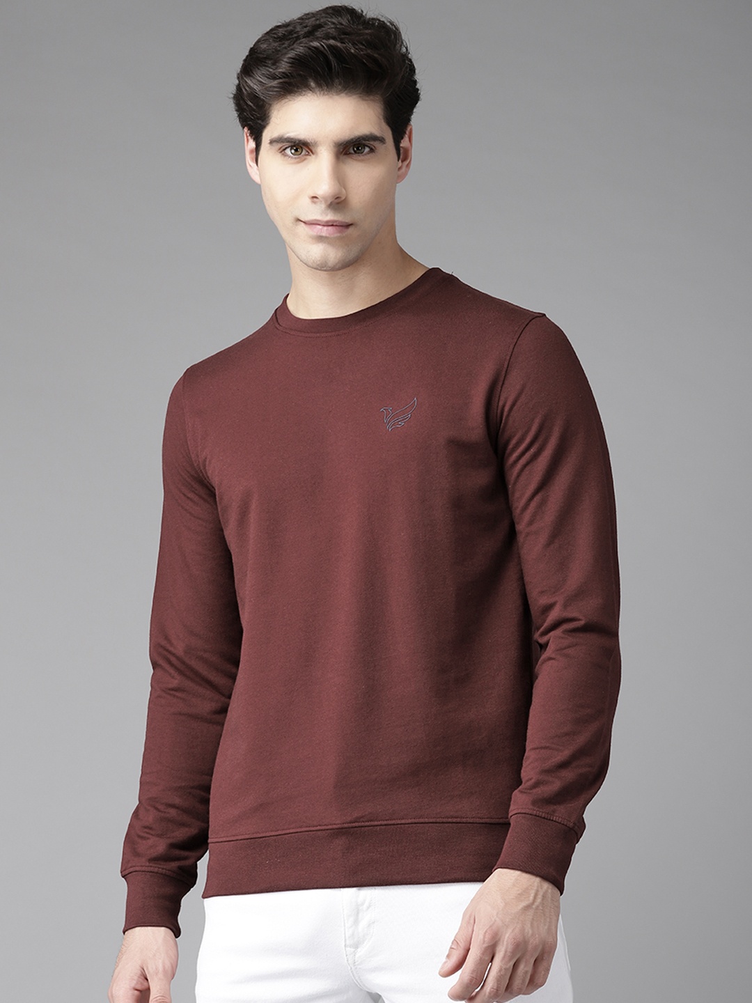 

Blackberrys Men Maroon Solid Sweatshirt