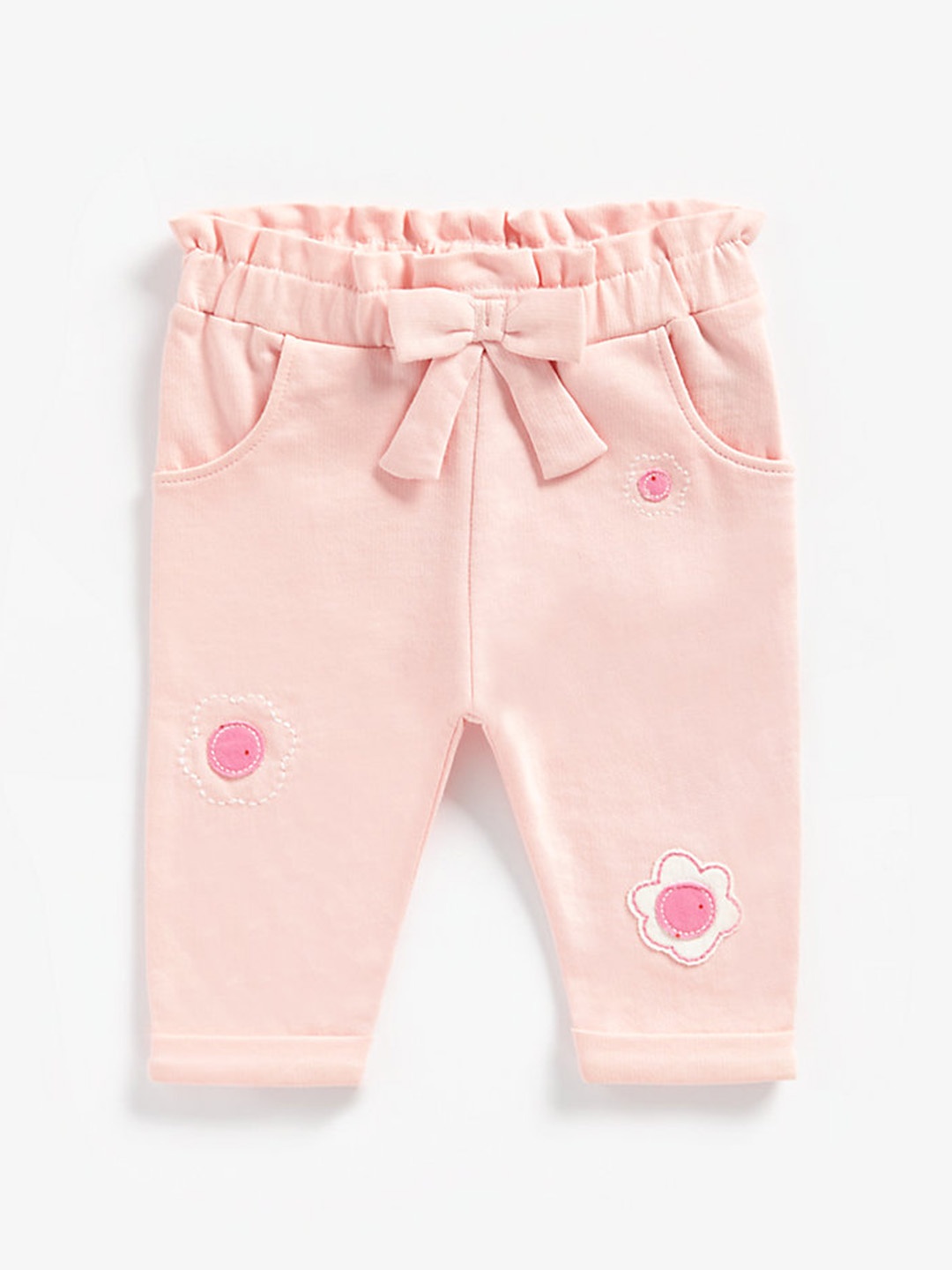 

mothercare Girls Pink Floral Printed Peg Trousers