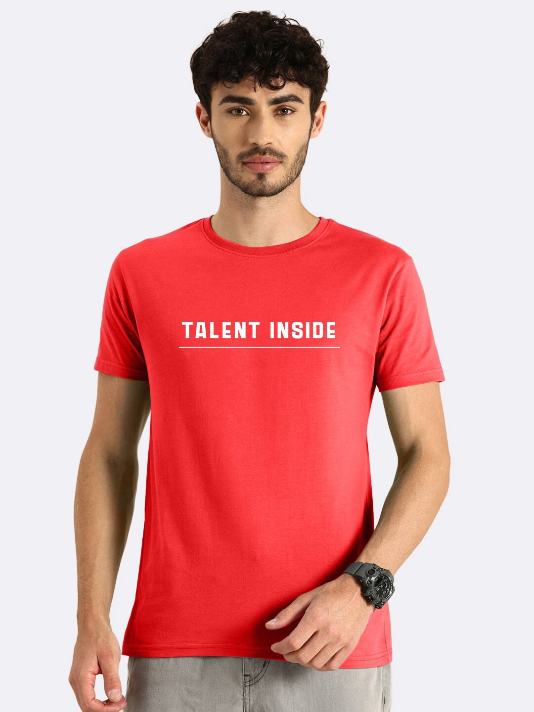 

Bewakoof Men Red Typography Printed T-shirt