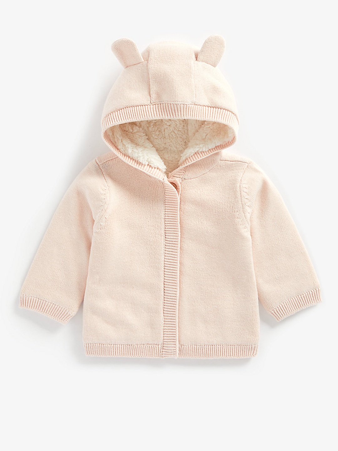 

mothercare Infant Girls Pink Solid Pure Cotton Cardigan