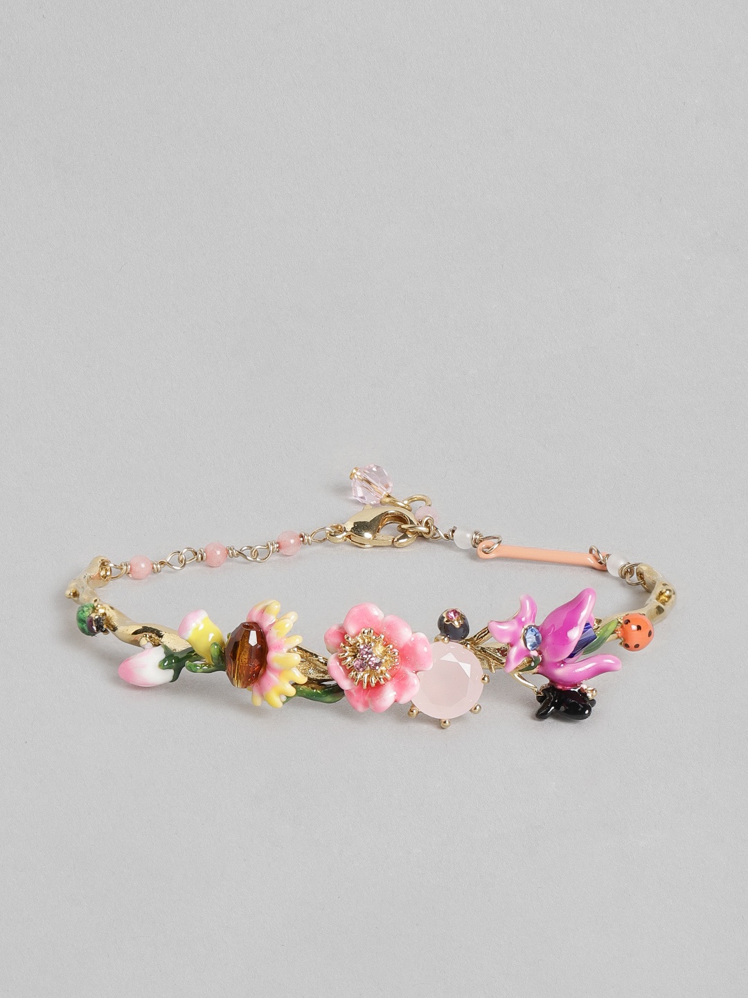 

BrashBug Gold-Plated Multicoloured Enamelled Charm Bracelet, Multi