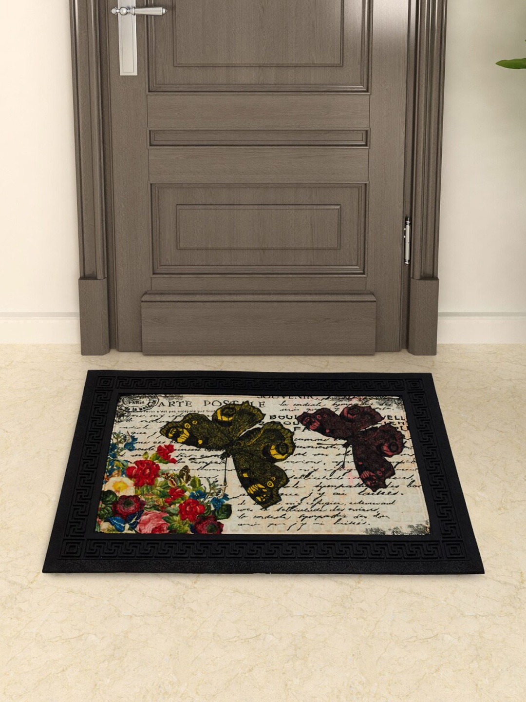 

Home Centre Black & Green Embossed Door Mat
