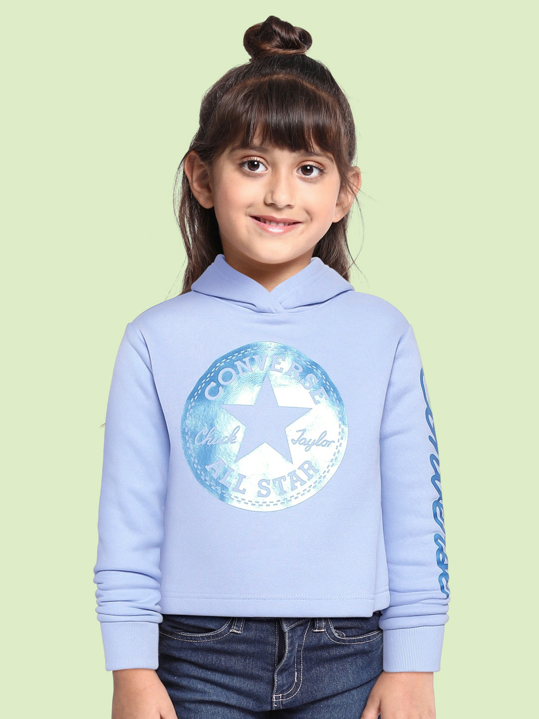 

Converse Girls Blue Hooded Crop Sweatshirt
