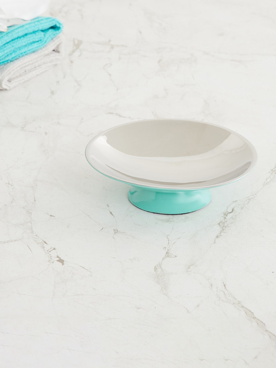 

Home Centre Blue & White Quiet Nature Blue Freestanding Metal Soap Dish
