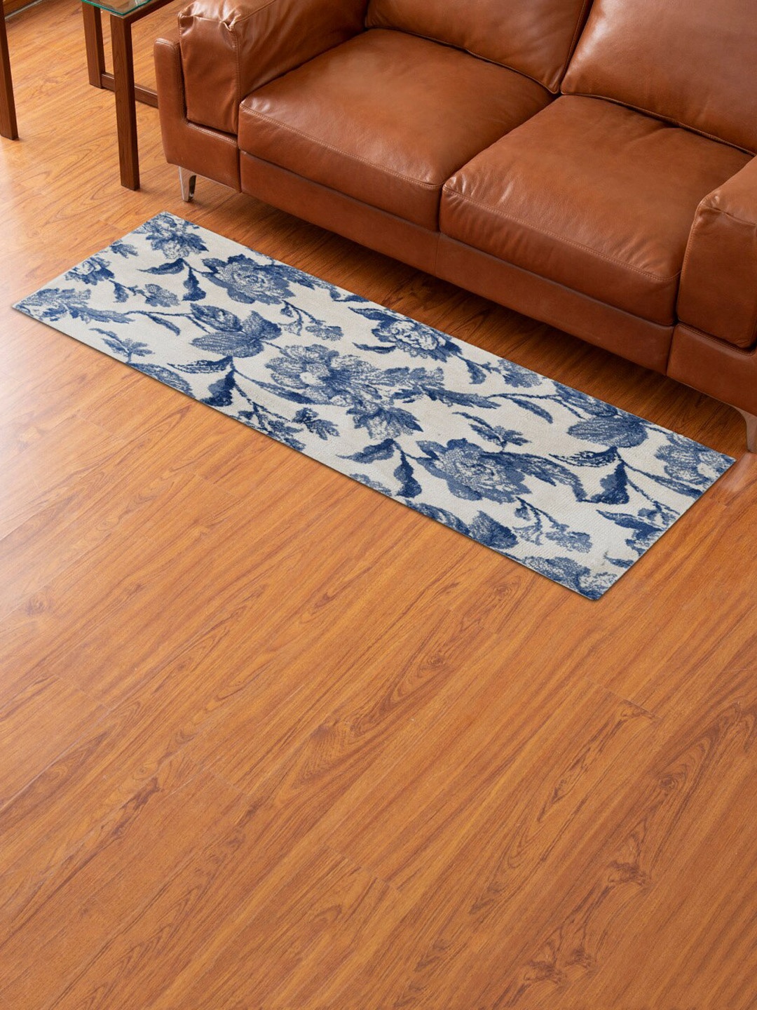 

Home Centre Savanna Blue Floral Printed Area Carpet - 50x150cm