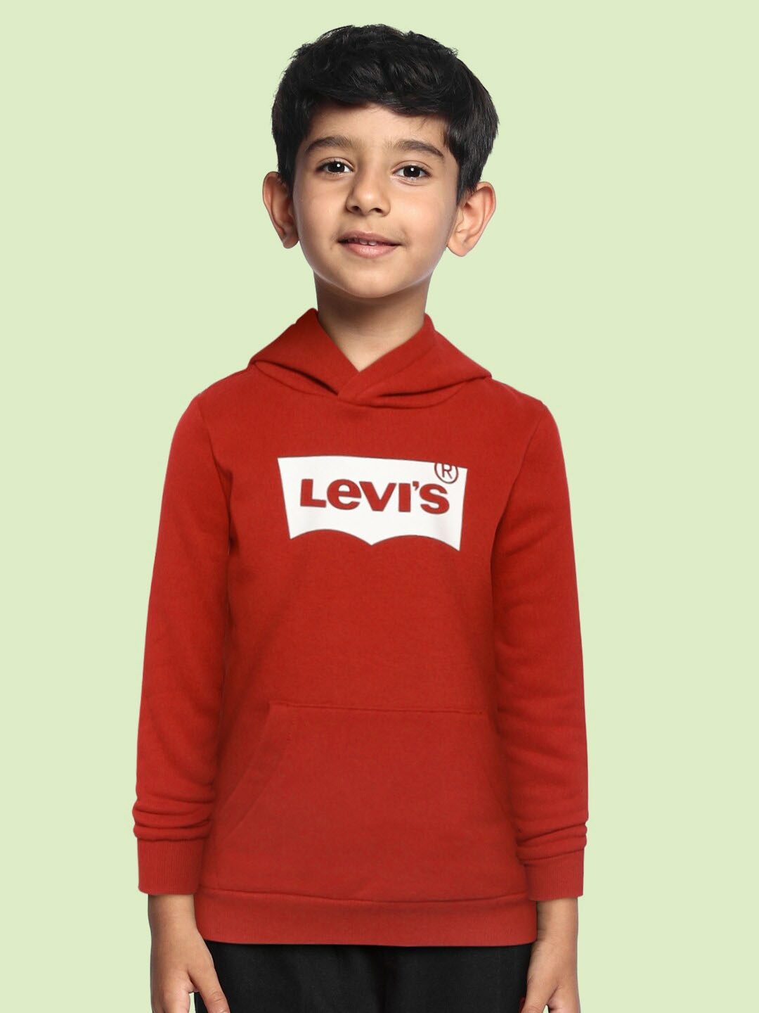

Levis Boys Red Hooded Brand Logo Sweatshirt