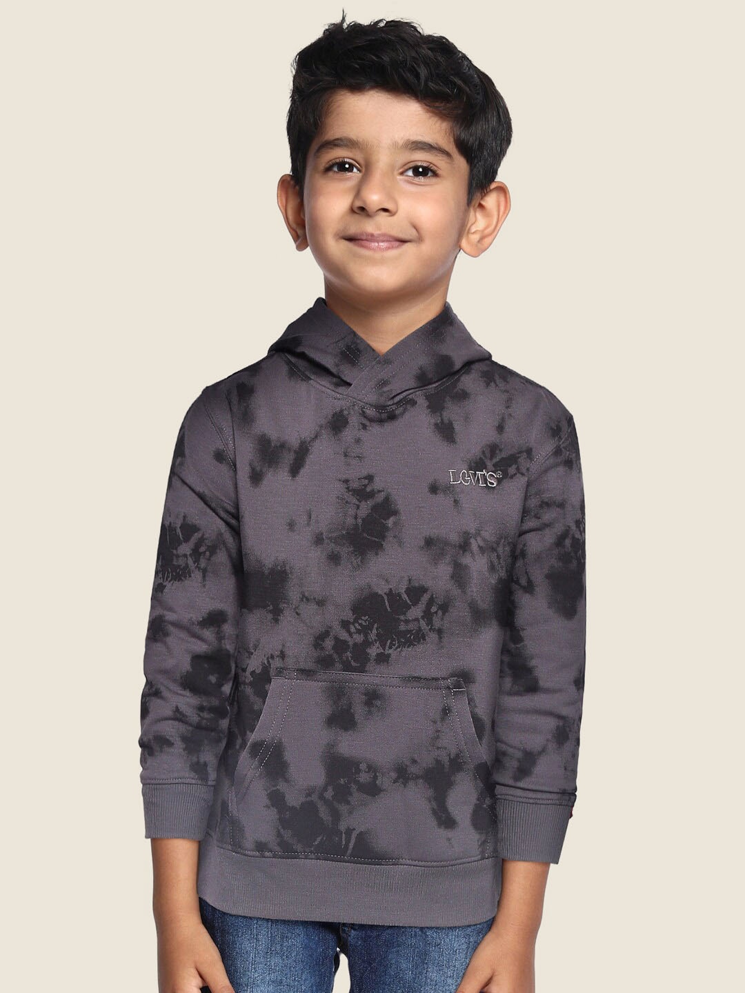 

Levis Boys Grey Printed Hooded Sweatshirt