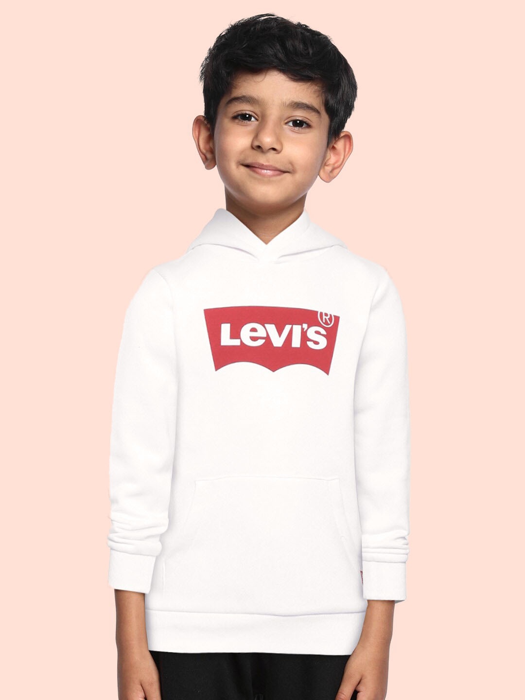 

Levis Boys White Printed Hooded Sweatshirt