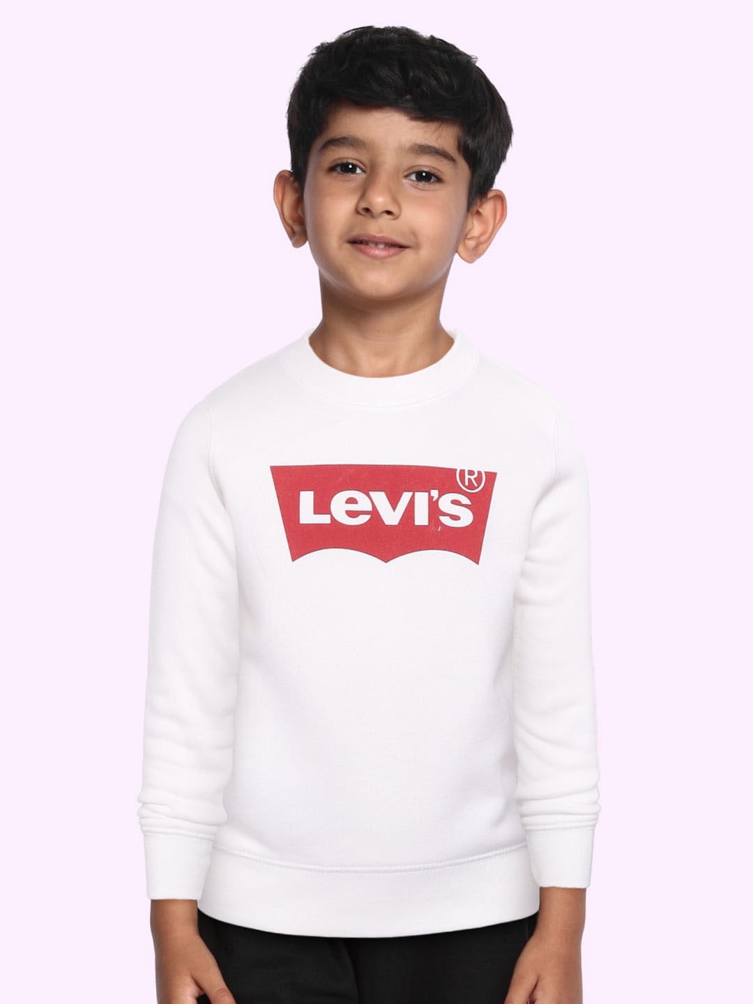 

Levis Boys White Batwing Brand Logo Sweatshirt