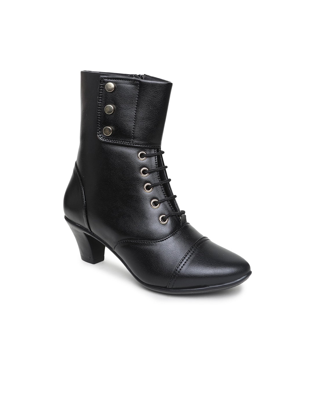 

VALIOSAA Black Block Heeled Boots