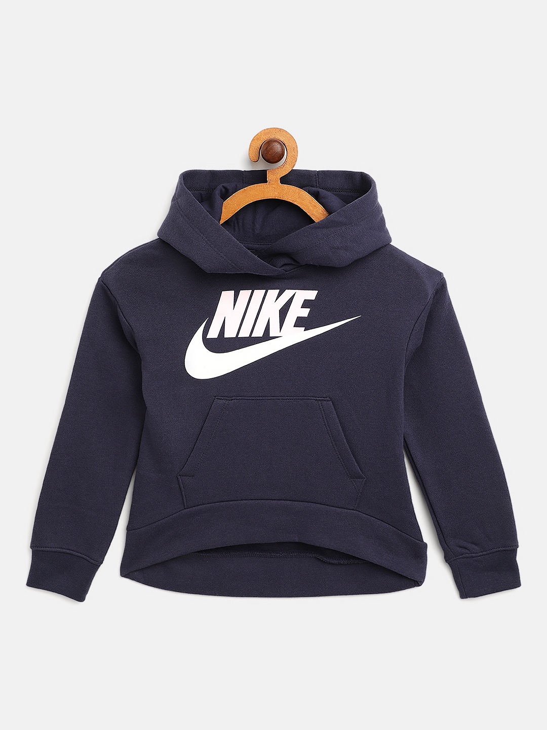 

Nike Girls Navy Blue Sportswear Club Fleece High Low Hoodie