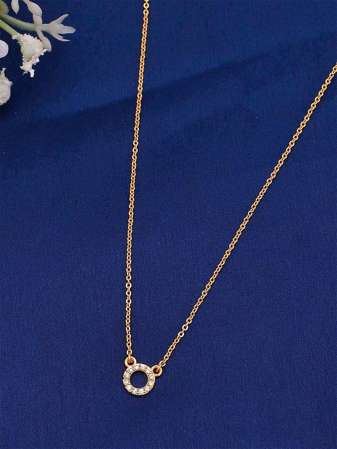 

Shoshaa Gold-Toned & White Brass Gold-Plated Handcrafted Chain